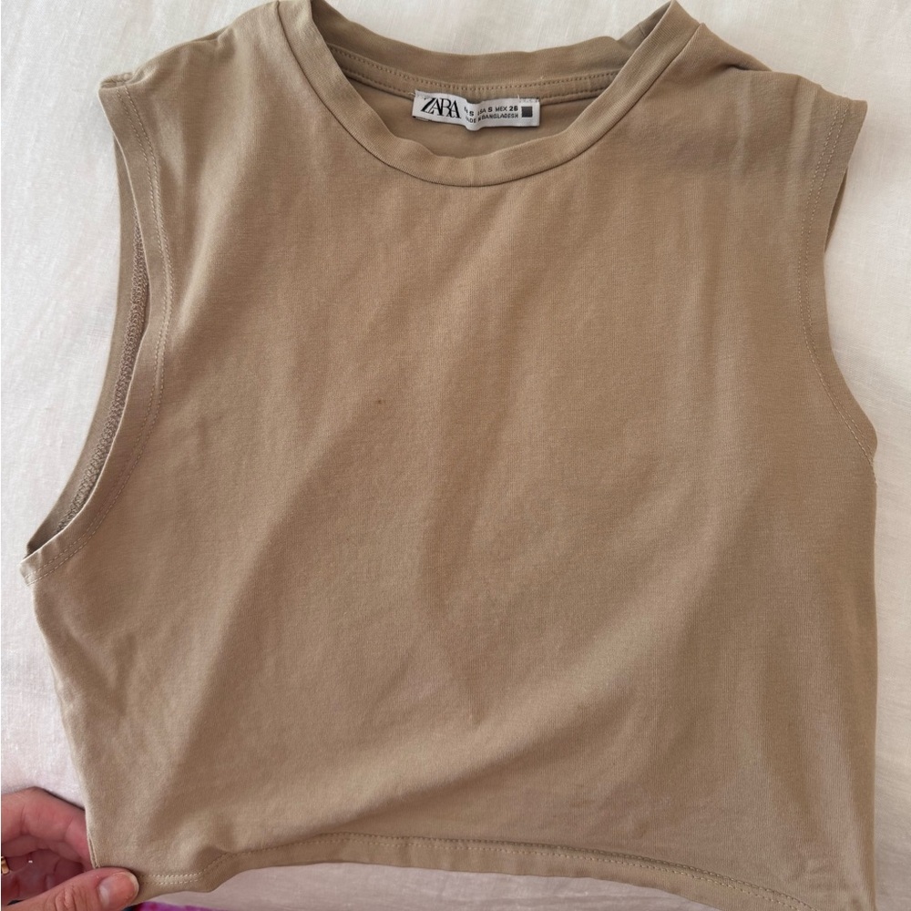 Zara Tan Sleeveless Top